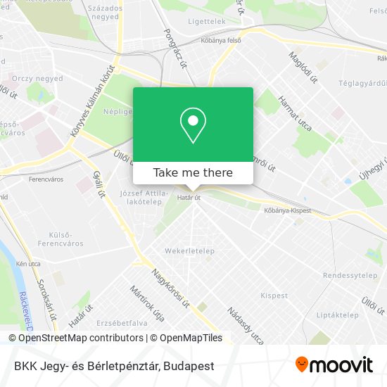 BKK Jegy- és Bérletpénztár map
