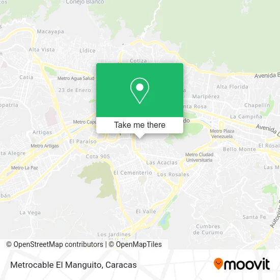 Metrocable El Manguito map