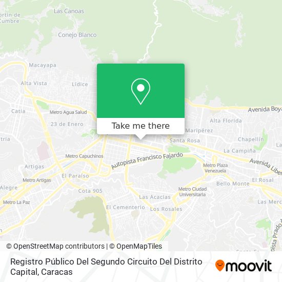 Registro Público Del Segundo Circuito Del Distrito Capital map