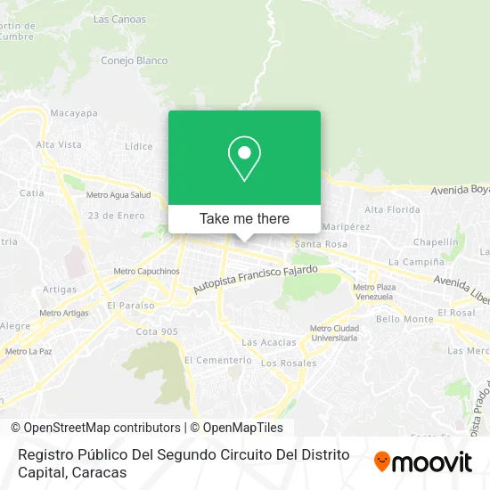 Mapa de Registro Público Del Segundo Circuito Del Distrito Capital
