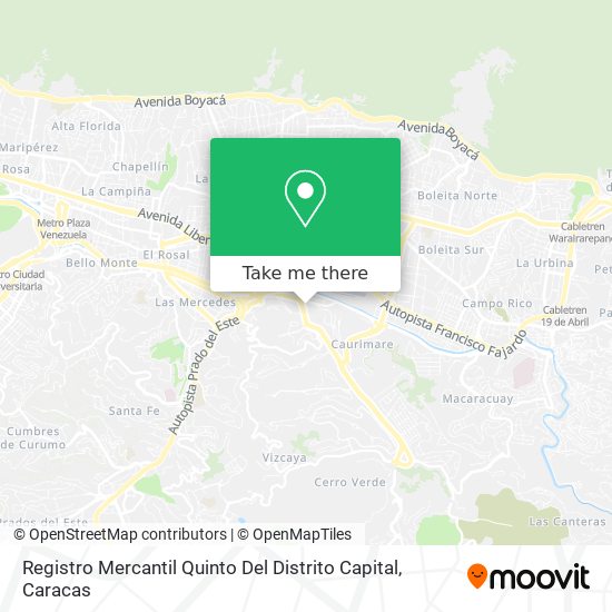 Registro Mercantil Quinto Del Distrito Capital map