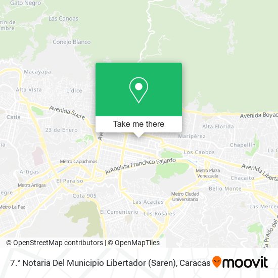 7.° Notaria Del Municipio Libertador (Saren) map