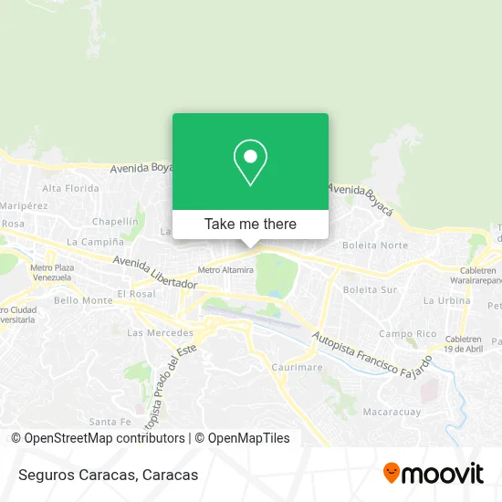 Seguros Caracas map