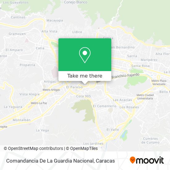 Mapa de Comandancia De La Guardia Nacional