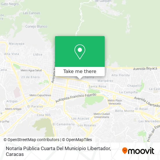 Notaría Pública Cuarta Del Municipio Libertador map