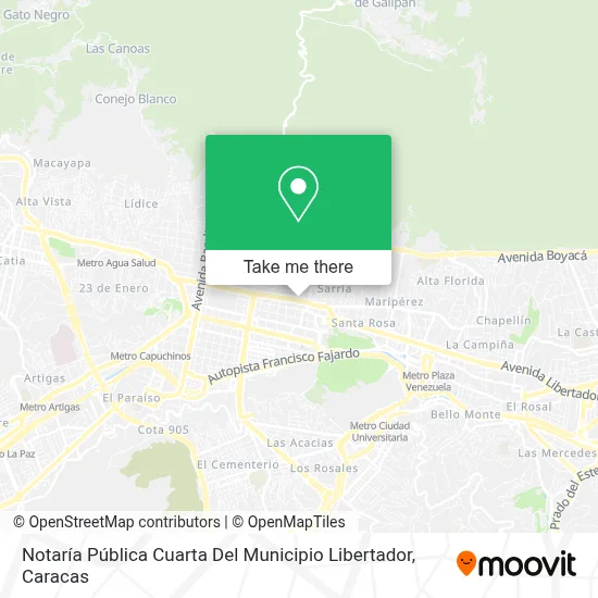 Mapa de Notaría Pública Cuarta Del Municipio Libertador