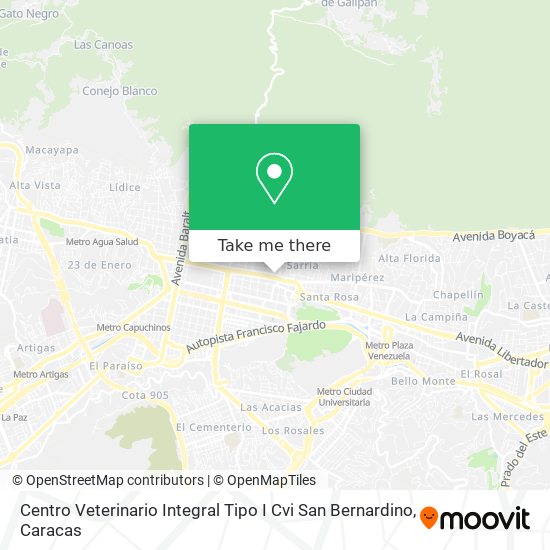 Centro Veterinario Integral Tipo I Cvi San Bernardino map