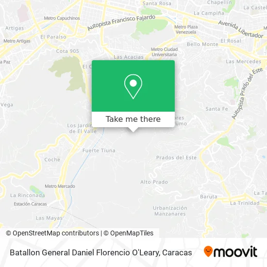 Mapa de Batallon General Daniel Florencio O'Leary