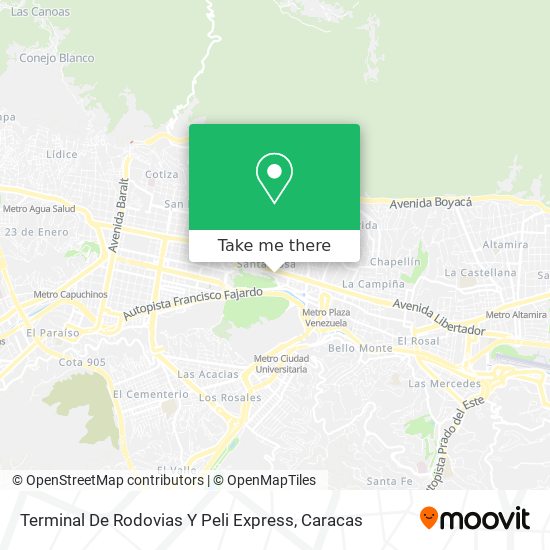 Mapa de Terminal De Rodovias Y Peli Express