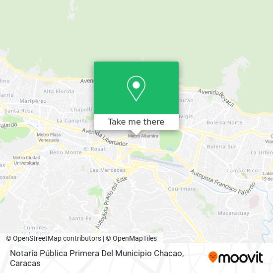 Notaría Pública Primera Del Municipio Chacao map