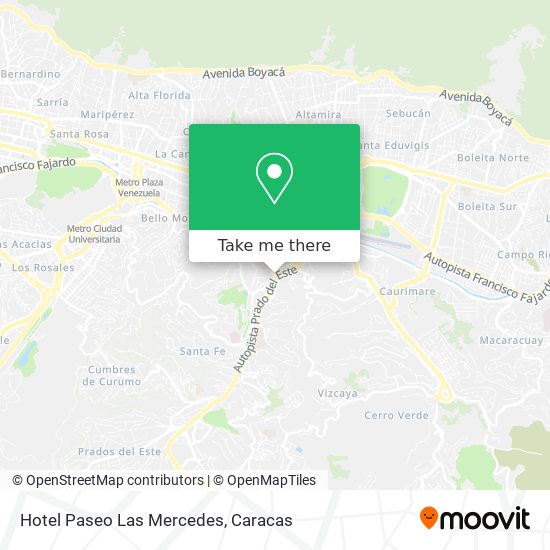 Hotel Paseo Las Mercedes map