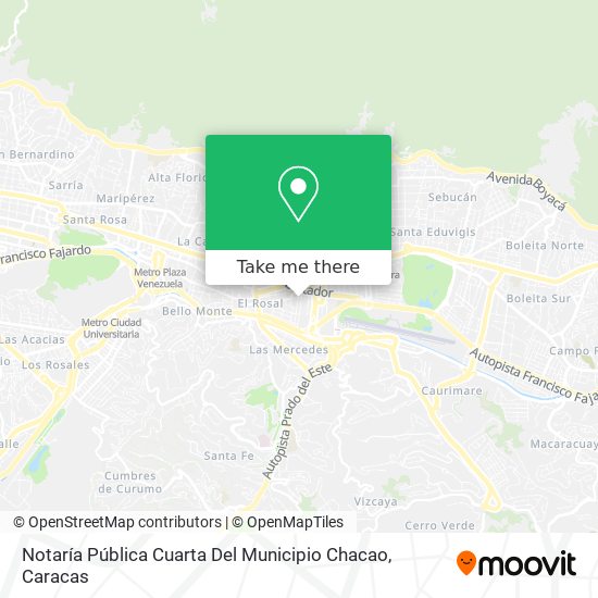 Notaría Pública Cuarta Del Municipio Chacao map