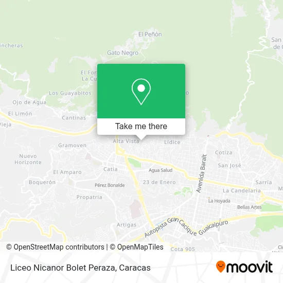 ¿Cómo llegar a Liceo Nicanor Bolet Peraza en Distrito Federal en metro ...