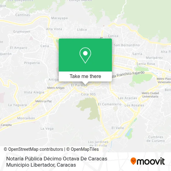 Notaría Pública Décimo Octava De Caracas Municipio Libertador map