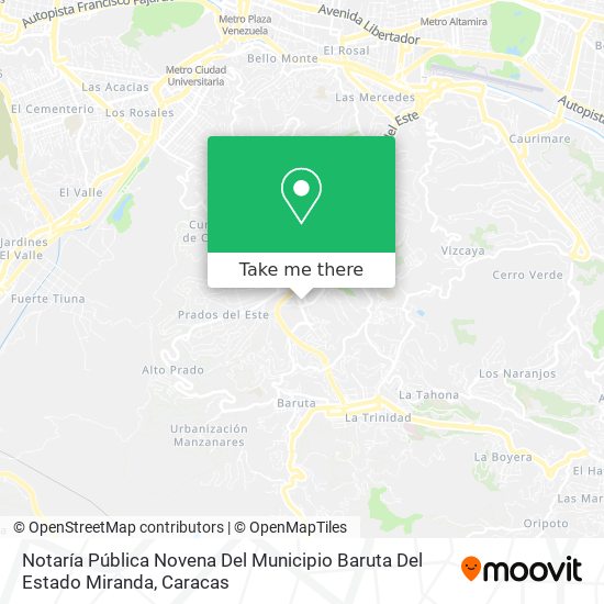 Notaría Pública Novena Del Municipio Baruta Del Estado Miranda map