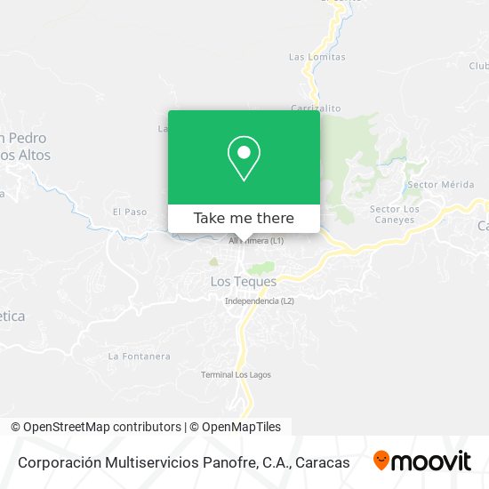 Mapa de Corporación Multiservicios Panofre, C.A.