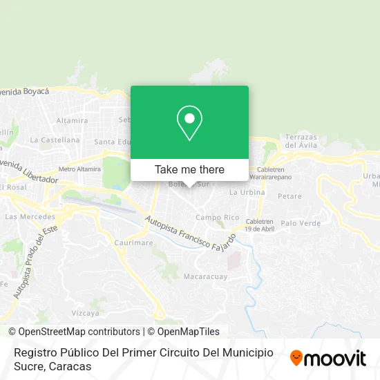 Mapa de Registro Público Del Primer Circuito Del Municipio Sucre