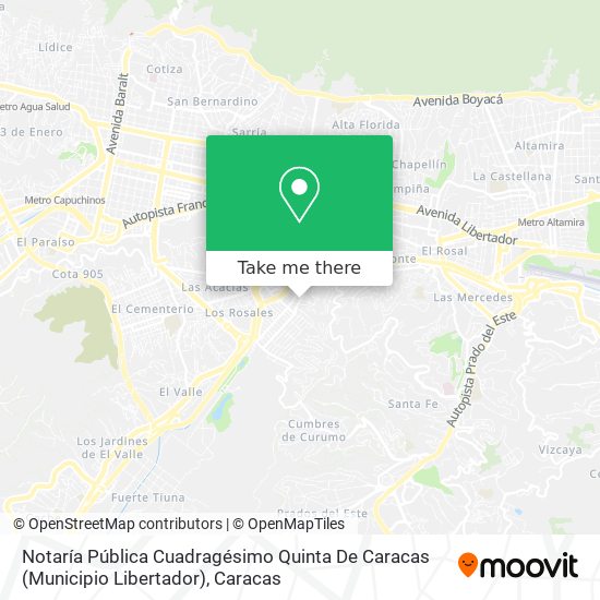 Notaría Pública Cuadragésimo Quinta De Caracas (Municipio Libertador) map