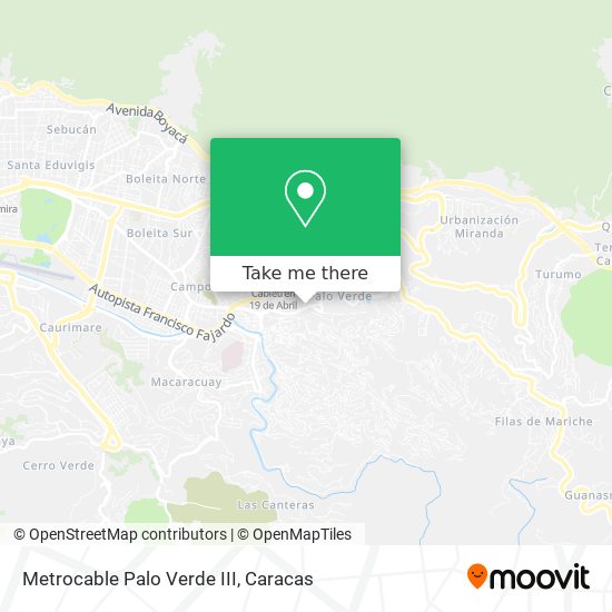 Metrocable Palo Verde III map