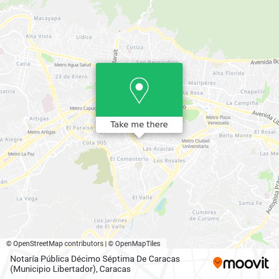 Notaría Pública Décimo Séptima De Caracas (Municipio Libertador) map