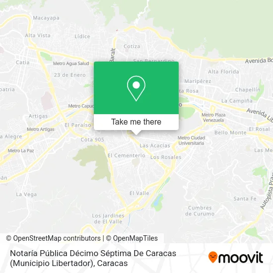Notaría Pública Décimo Séptima De Caracas (Municipio Libertador) map