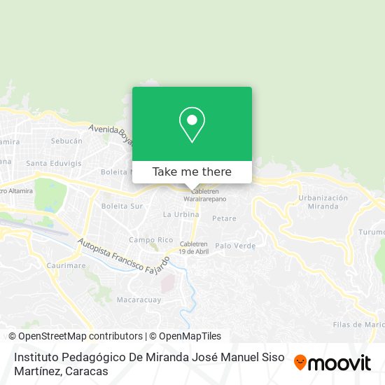 Instituto Pedagógico De Miranda José Manuel Siso Martínez map