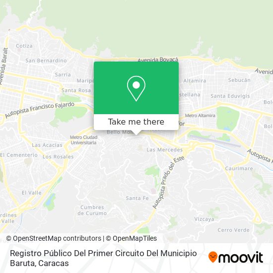 Registro Público Del Primer Circuito Del Municipio Baruta map