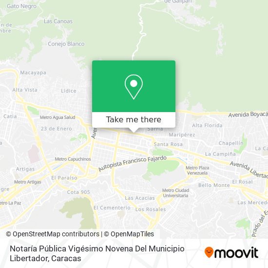 Notaría Pública Vigésimo Novena Del Municipio Libertador map