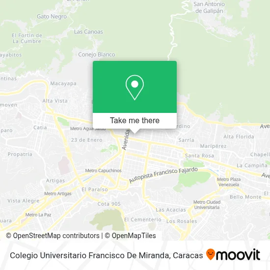 Mapa de Colegio Universitario Francisco De Miranda