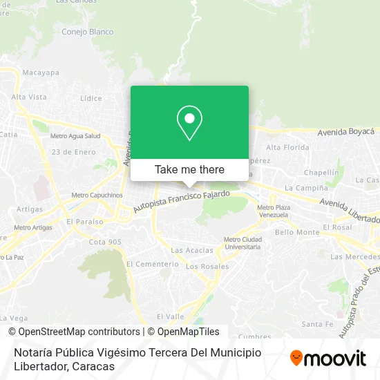 Mapa de Notaría Pública Vigésimo Tercera Del Municipio Libertador