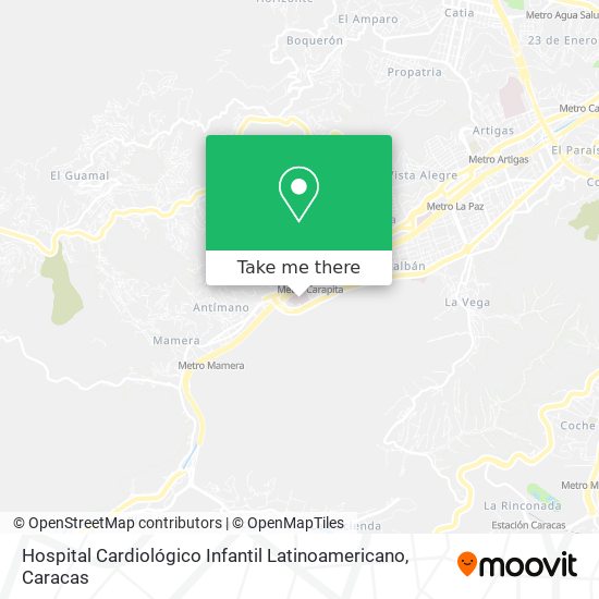 Hospital Cardiológico Infantil Latinoamericano map