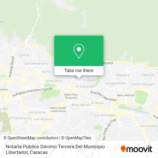 Notaría Pública Décimo Tercera Del Municipio Libertador map