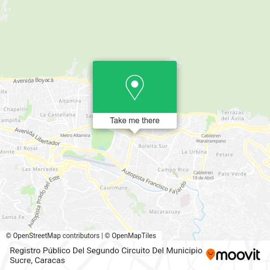 Mapa de Registro Público Del Segundo Circuito Del Municipio Sucre