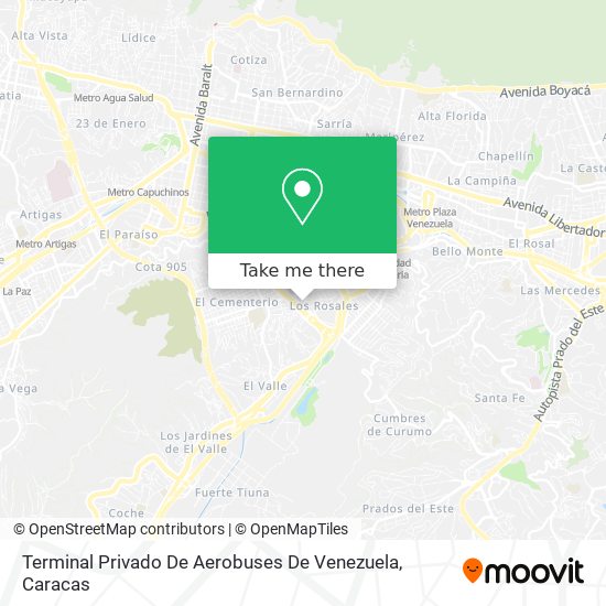 Terminal Privado De Aerobuses De Venezuela map
