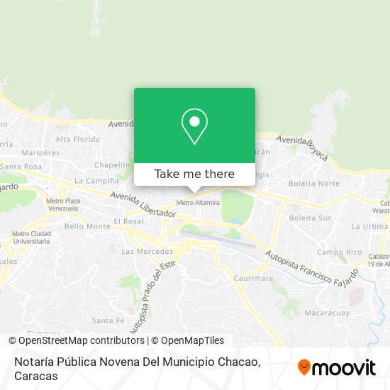 Notaría Pública Novena Del Municipio Chacao map