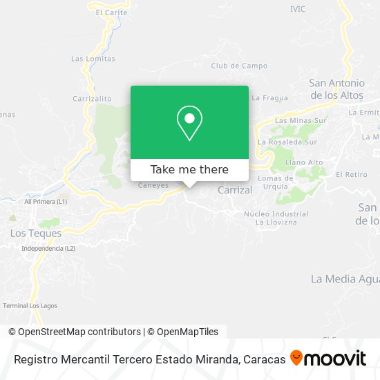 Registro Mercantil Tercero Estado Miranda map