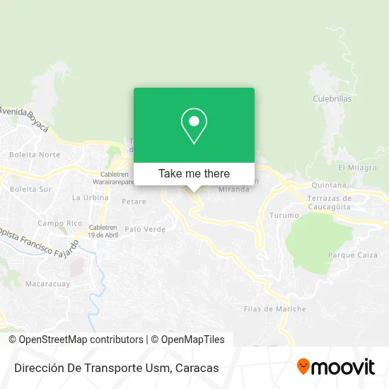 Mapa de Dirección De Transporte Usm