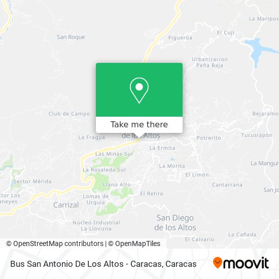 Bus San Antonio De Los Altos - Caracas map