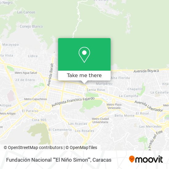 Mapa de Fundación Nacional ""El Niño Simon""