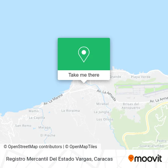 Registro Mercantil Del Estado Vargas map