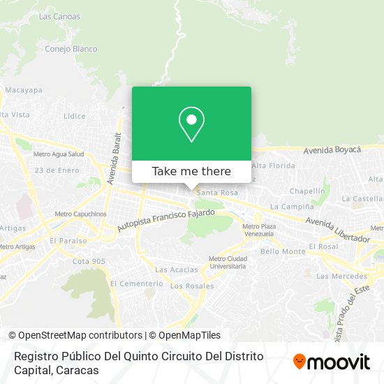 Registro Público Del Quinto Circuito Del Distrito Capital map