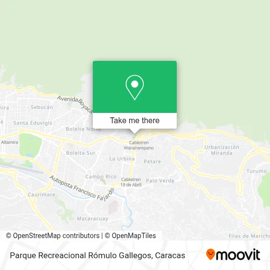 Parque Recreacional Rómulo Gallegos map