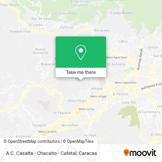 Mapa de A.C. Casalta - Chacaito - Cafetal