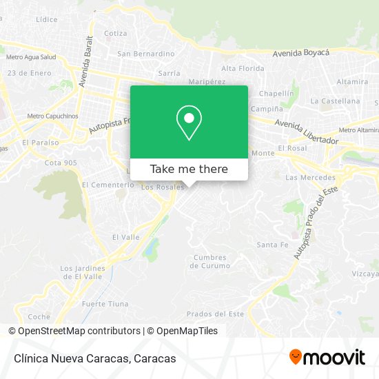 Clínica Nueva Caracas map