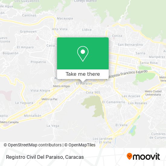 Registro Civil Del Paraiso map