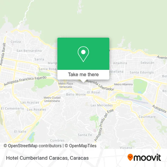 Mapa de Hotel Cumberland Caracas