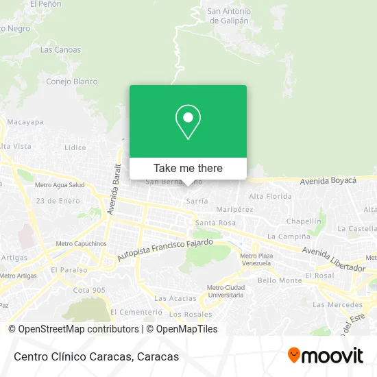 Centro Clínico Caracas map