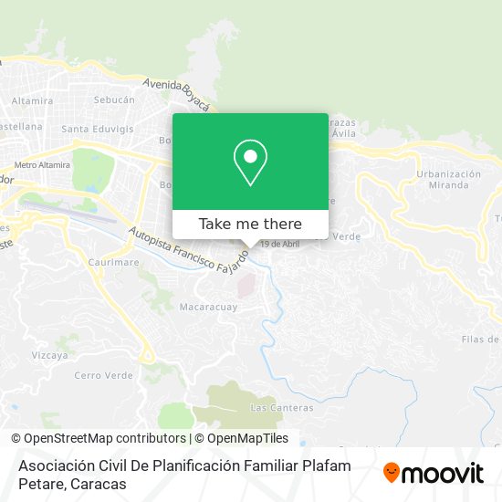 Mapa de Asociación Civil De Planificación Familiar Plafam Petare
