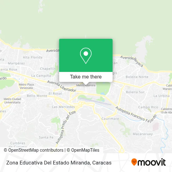 Mapa de Zona Educativa Del Estado Miranda