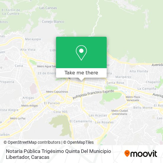 Notaría Pública Trigésimo Quinta Del Municipio Libertador map